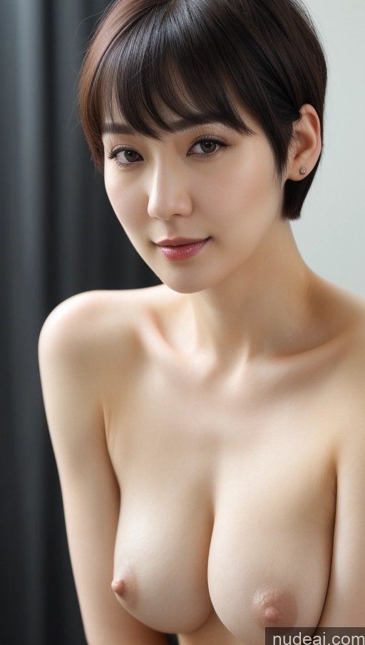 related ai porn images free for Woman One Beautiful Fairer Skin 30s Black Hair Short Hair Korean Close-up View Detailed Simple Perfect Boobs