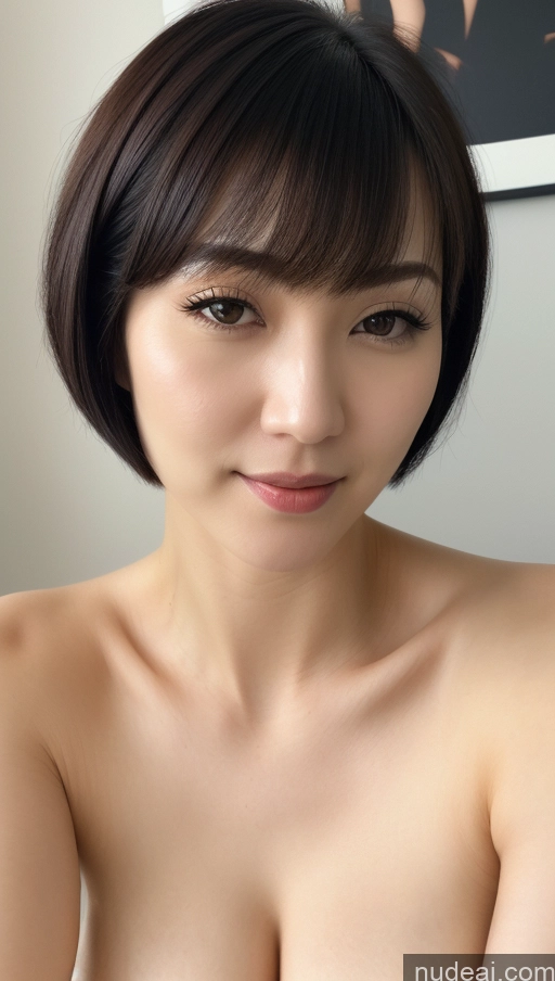 related ai porn images free for Woman One Beautiful Fairer Skin 30s Black Hair Short Hair Korean Close-up View Detailed Simple Perfect Boobs