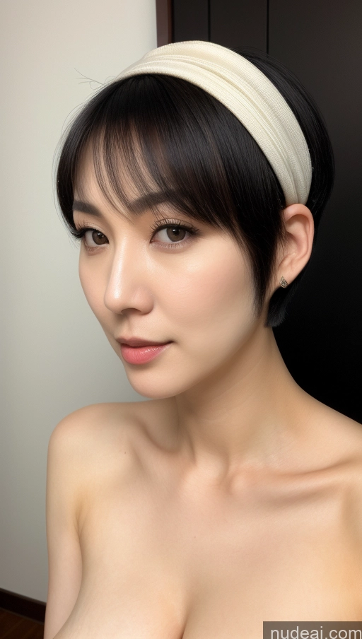 related ai porn images free for Woman One Beautiful Fairer Skin 30s Close-up View Detailed Simple Short Hair Perfect Boobs Korean Black Hair