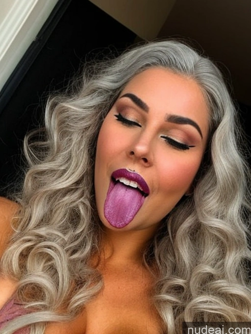 One Beautiful Lipstick Chubby Perfect Boobs Orgasm Ahegao Laughing Cleavage Detailed Niqab Big Hips Big Ass Model Last Curly Hair White Hair 60s