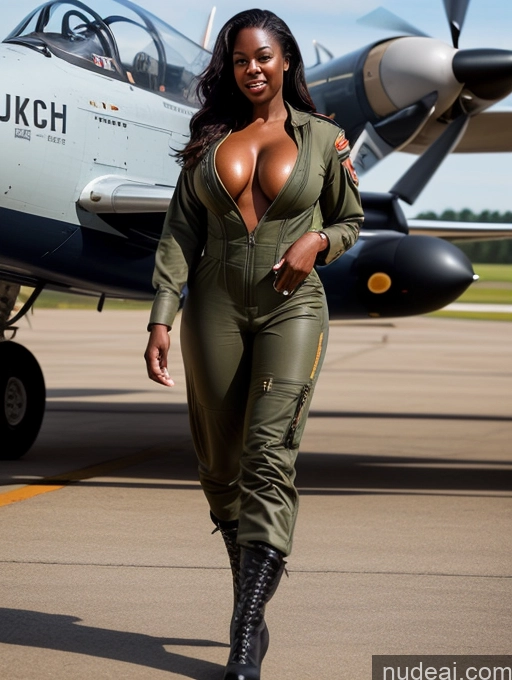 related ai porn images free for Busty Perfect Boobs Beautiful Perfect Body Dark Skin 40s Long Hair Nilotic Soft + Warm Front View Topless Boots Jumpsuit Military Pilot