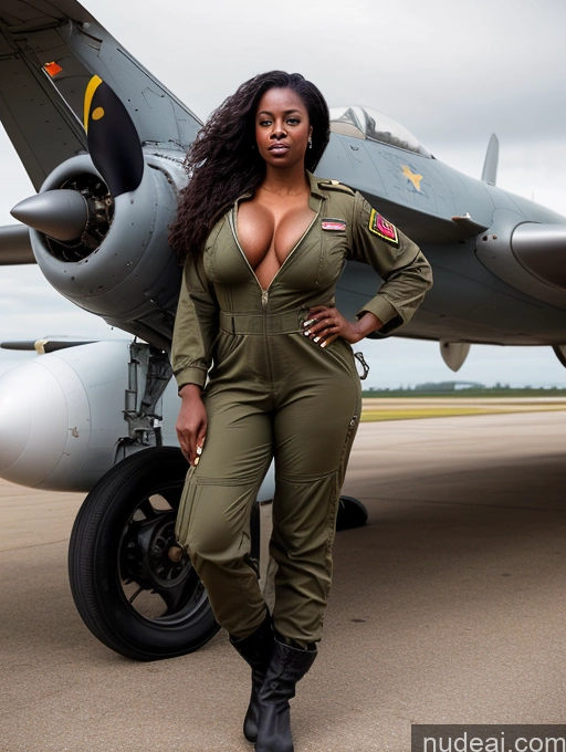 related ai porn images free for Busty Perfect Boobs Beautiful Perfect Body Dark Skin 40s Long Hair Nilotic Soft + Warm Front View Topless Boots Jumpsuit Military Pilot