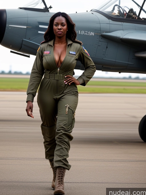 related ai porn images free for Busty Perfect Boobs Beautiful Perfect Body Dark Skin 40s Long Hair Nilotic Soft + Warm Front View Topless Boots Jumpsuit Military Pilot