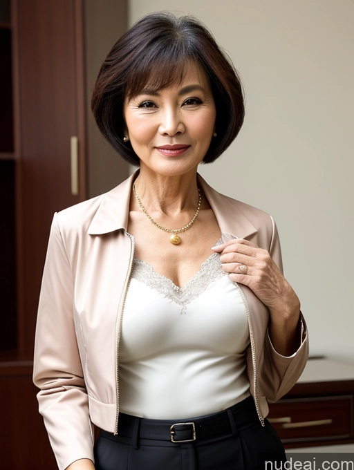 related ai porn images free for Milf Perfect Boobs Perfect Body Beautiful 70s Short Hair Chinese Blouse Bra Jacket Suit Stylish Professor Detailed