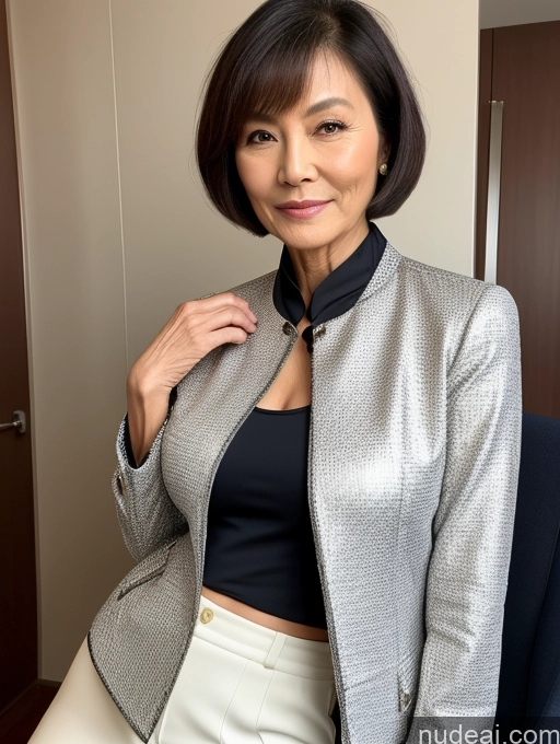 related ai porn images free for Milf Perfect Boobs Perfect Body Beautiful 70s Short Hair Chinese Blouse Bra Jacket Suit Stylish Professor Detailed