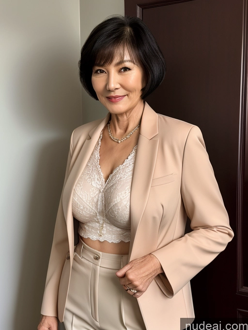 related ai porn images free for Milf Perfect Boobs Perfect Body Beautiful 70s Short Hair Chinese Blouse Bra Jacket Suit Stylish Professor Detailed