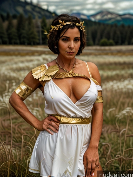 Milf One Busty Big Ass 70s Brunette Indian Meadow Cleavage Dark Lighting Roman Toga Short Hair