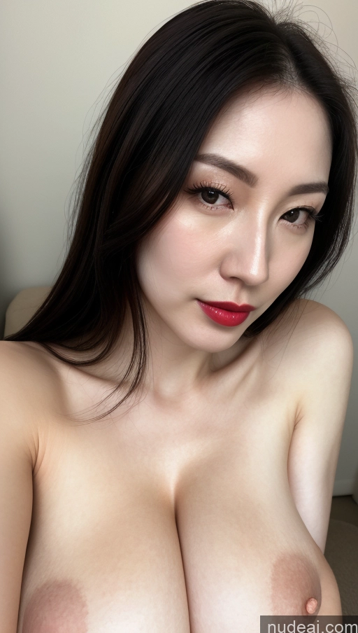 related ai porn images free for Woman One Lipstick Close-up View 30s Black Hair Beautiful Fairer Skin Slicked Korean Huge Boobs