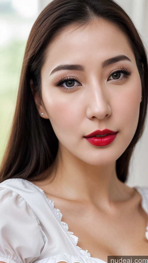 related ai porn images free for Woman One Huge Boobs Beautiful Lipstick Fairer Skin Black Hair Slicked Korean Close-up View Dirndl