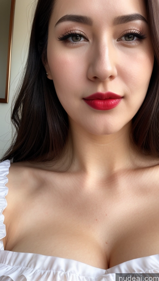 related ai porn images free for Woman One Huge Boobs Beautiful Lipstick Fairer Skin Black Hair Slicked Korean Close-up View Dirndl Dress