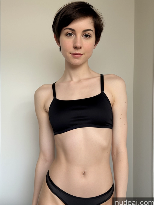 related ai porn images free for Fairer Skin Front View Crop Top Thong 18 Black Hair Pixie Woman Skinny Short White