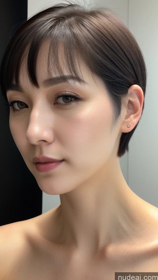 related ai porn images free for Woman One Beautiful Fairer Skin 30s Black Hair Korean Close-up View Short Hair Perfect Boobs Simple Detailed