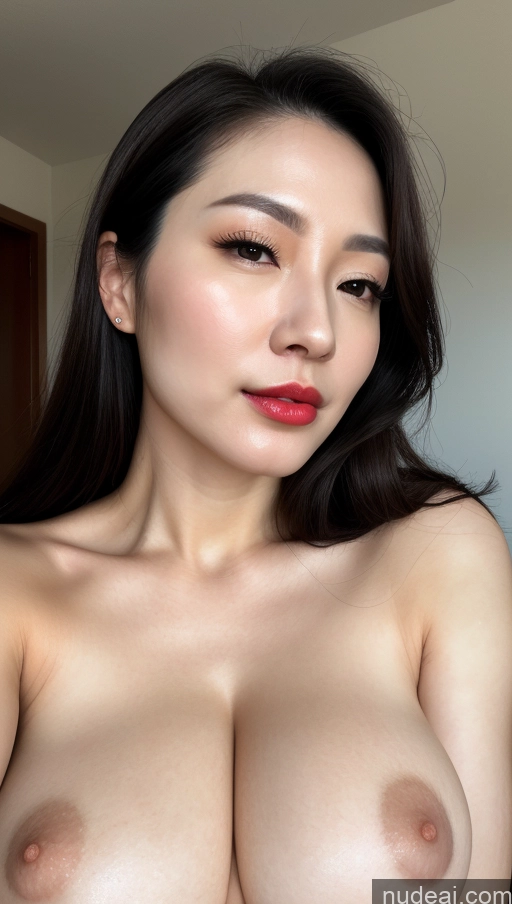 related ai porn images free for Woman One Huge Boobs Beautiful Lipstick Fairer Skin 30s Black Hair Slicked Korean Close-up View Simple Detailed