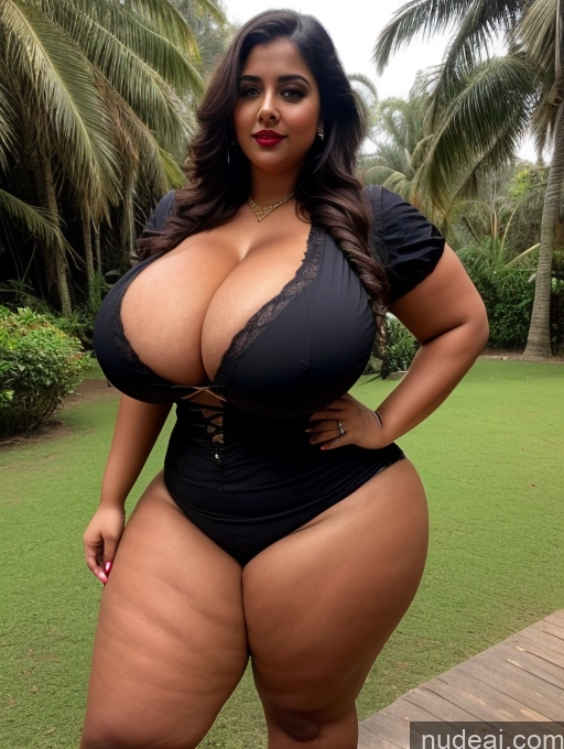 ai nude image of a woman in a black swimsuit posing for a picture pics of Busty Bangalore Big Hips Thick Lipstick Perfect Boobs Tanned Skin Big Ass Indian Huge Boobs Victorian Dark Lighting