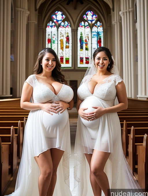 related ai porn images free for Woman Two Busty Huge Boobs Beautiful Big Ass Big Hips Long Legs Pregnant 20s Happy Asian Church Wedding Transparent