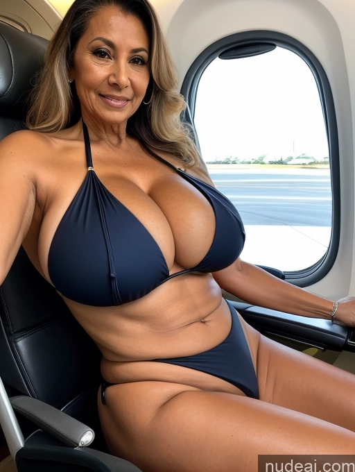 related ai porn images free for Milf One Busty Huge Boobs Tanned Skin 70s Brazilian Front View Microkini Thong Flight Attendant