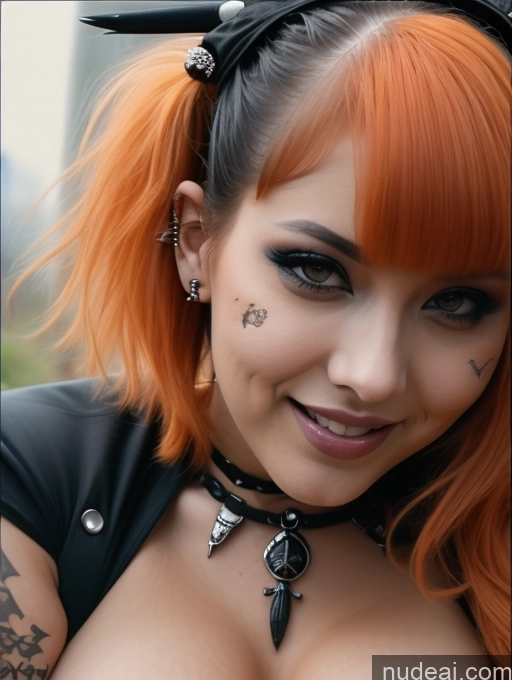 ai nude image of there is a woman with orange hair and piercings posing for a picture pics of Miss Universe Model Busty Perfect Boobs Chubby Laughing Ginger Ethiopian Close-up View AliceDV Gothic Punk Girl Pubic Hair