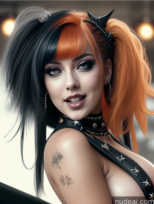 ai nude image of there is a woman with orange hair and a black top pics of Miss Universe Model Busty Perfect Boobs Chubby Laughing Ginger Ethiopian Close-up View AliceDV Gothic Punk Girl Pubic Hair