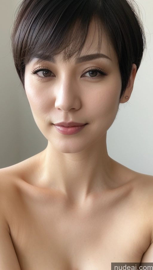 related ai porn images free for Woman One Beautiful Fairer Skin 30s Black Hair Close-up View Korean Detailed Short Hair Small Tits