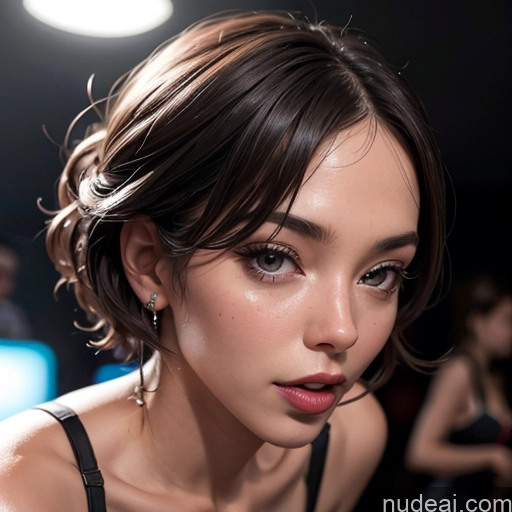 related ai porn images free for Lingerie Model Two 30s Happy Brunette Bobcut Russian Club Close-up View Sports Bra Jewelry Blowjob