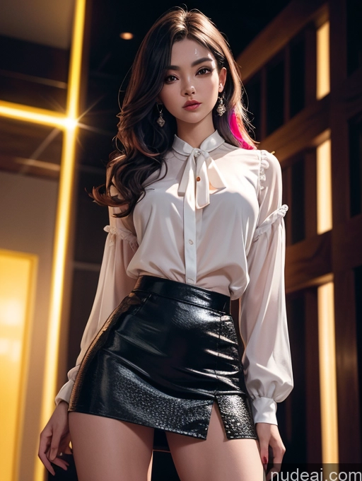 related ai porn images free for Woman Beautiful Perfect Body Dark Lighting Bright Lighting Detailed Mini Skirt Blouse Jakarta