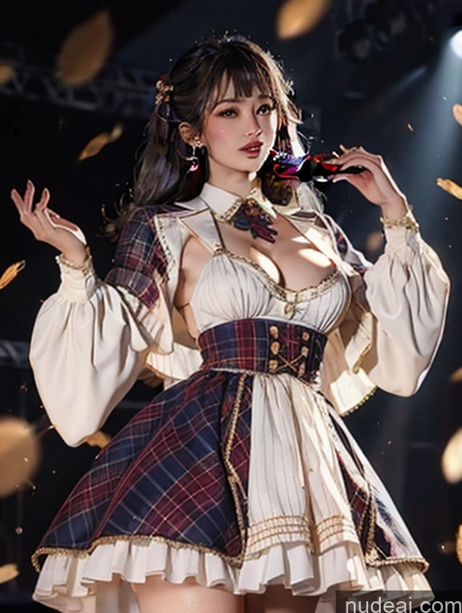 Woman Busty Beautiful Detailed Dark Lighting Bright Lighting Idol Costume V3 Stage