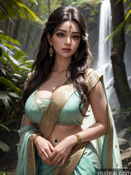 related ai porn images free for Busty Beautiful Perfect Body Waterfall Forest Front Facing Full Body Sari Detailed Bright Lighting Dark Lighting Chubby