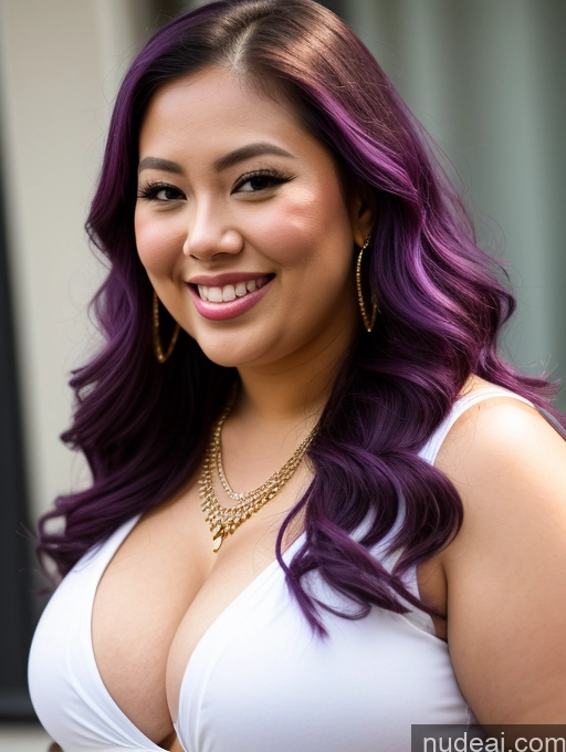 related ai porn images free for Model Busty Beautiful Thick Chubby Fat 30s Happy Filipina Cleavage Jewelry Purple Hair Hip Hop Close-up View