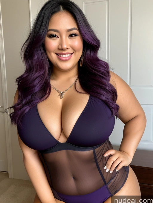 related ai porn images free for Model Busty Beautiful Thick Chubby Fat 30s Happy Filipina Cleavage Jewelry Purple Hair Close-up View Long Hair Thong Mesh