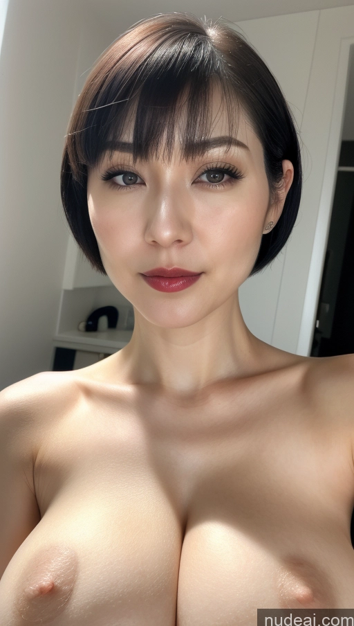 related ai porn images free for Woman One Beautiful Fairer Skin 30s Black Hair Close-up View Detailed Japanese Huge Boobs Lipstick Short Hair