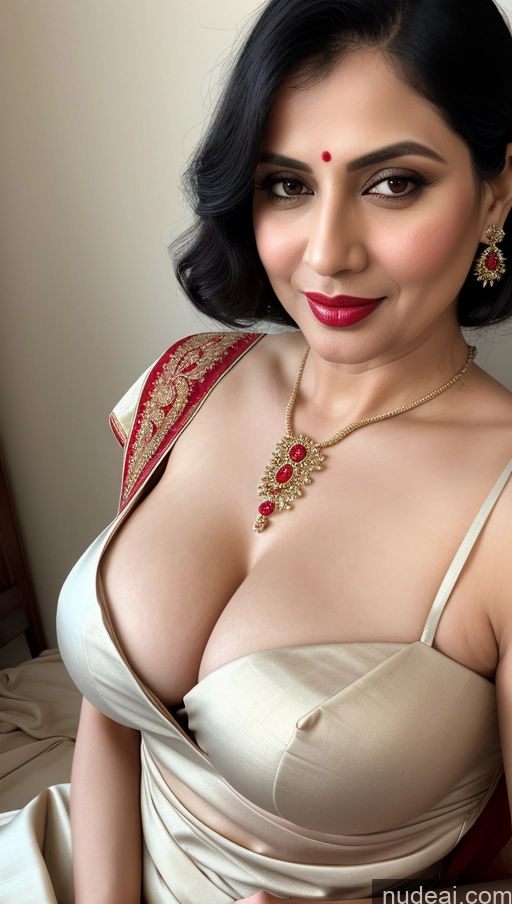 related ai porn images free for Woman Fairer Skin Black Hair Close-up View Detailed Lipstick One Busty Perfect Boobs Sari Beautiful Blouse Cleavage Slicked 50s Indian