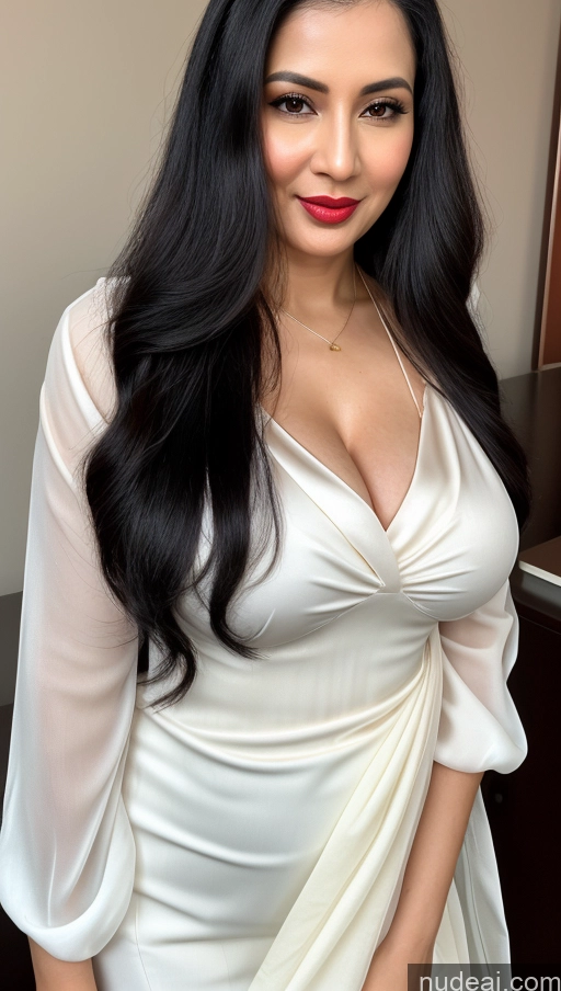 related ai porn images free for Woman One Beautiful Lipstick Fairer Skin 40s Black Hair Slicked Close-up View Detailed Blouse Sari Cleavage Asian Busty Perfect Boobs