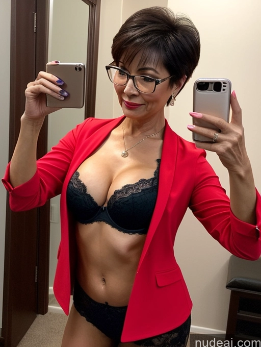 related ai porn images free for Milf Perfect Boobs Beautiful Glasses Perfect Body Pixie Chinese Mirror Selfie Party Blouse Bra Jacket Suit Cleavage Dark Lighting Detailed 50s