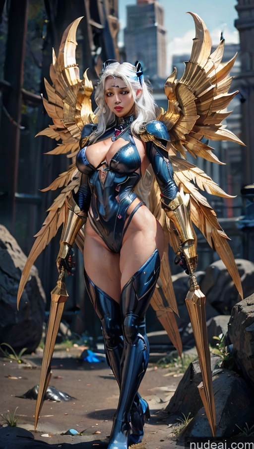 ai nude image of araffe dressed in a black and gold outfit posing for a picture pics of Bodybuilder Several Busty Muscular Abs Egyptian Fantasy Armor Black Cat Powering Up Dynamic View Gold Jewelry Surrealist Has Wings Superhero Mech Suit Sci-fi Armor