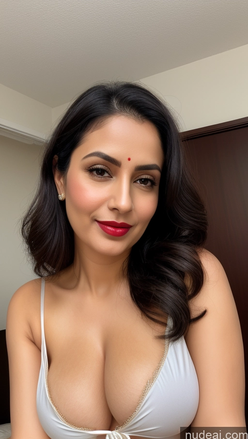 related ai porn images free for Woman One Busty Perfect Boobs Beautiful Lipstick Fairer Skin Black Hair Slicked Indian Close-up View Detailed Blouse Sari Topless Cleavage Thick 40s