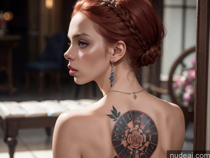 ai nude image of there is a woman with a tattoo on her back and a tattoo on her shoulder pics of Miss Universe Model Small Tits Beautiful Tattoos Small Ass Skinny Perfect Body 18 Ginger Braided Irish Skin Detail (beta) Mall Nude Dark Lighting Detailed Fellatio (Side View) Dark Skin Ahegao