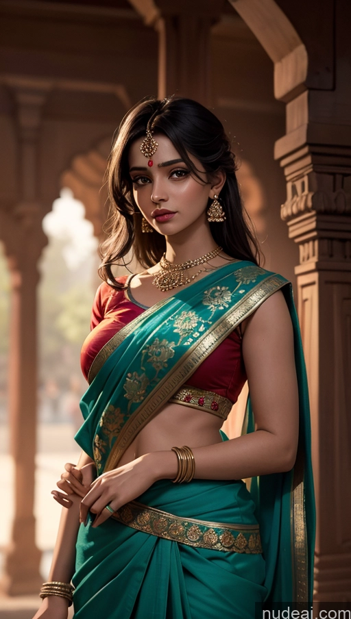 Woman Indian Sari Delhi Detailed Bright Lighting Dark Lighting