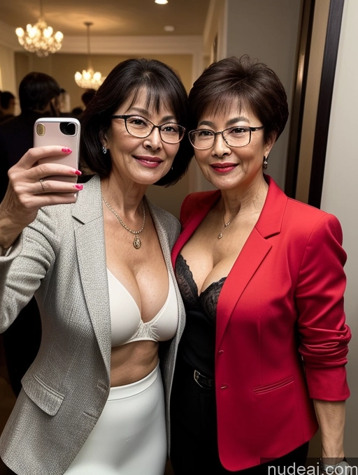 related ai porn images free for Milf Perfect Boobs Beautiful Glasses Perfect Body Pixie Chinese Mirror Selfie Party Blouse Bra Jacket Suit Cleavage Dark Lighting Detailed 70s