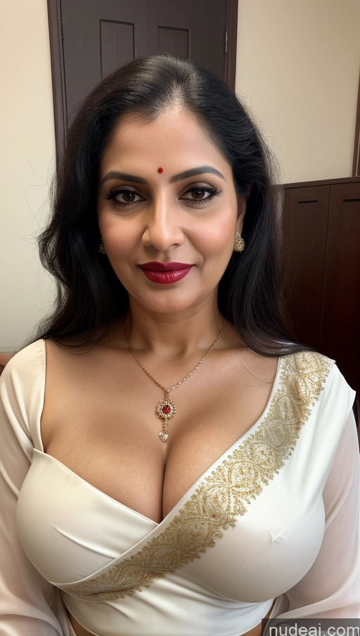 related ai porn images free for Woman One Busty Perfect Boobs Beautiful Lipstick Thick Fairer Skin 50s Black Hair Slicked Indian Close-up View Detailed Blouse Sari Cleavage