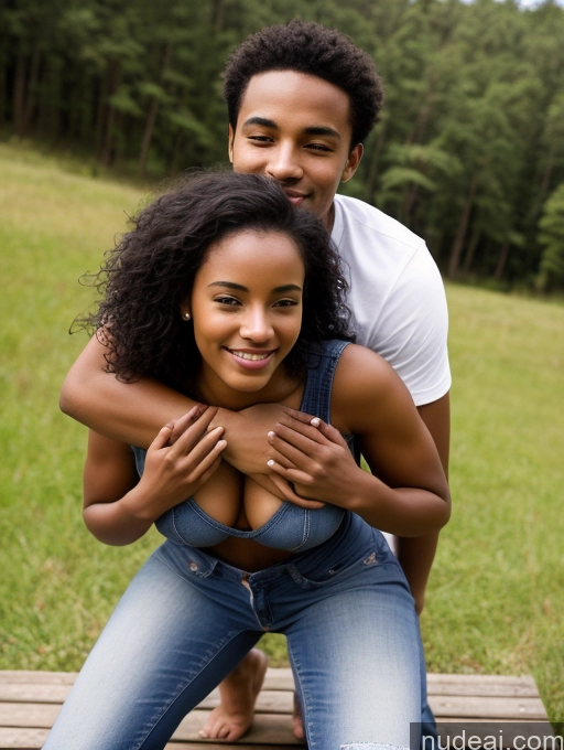 ai nude image of there is a man and woman sitting on a bench together pics of Woman + Man Two Perfect Boobs Small Tits Beautiful Lipstick Small Ass Skinny Abs Thick Perfect Body Pubic Hair Tanned Skin 18 Black Hair Straight Ethiopian On Back Jeans Carry On Back Hug From Behind