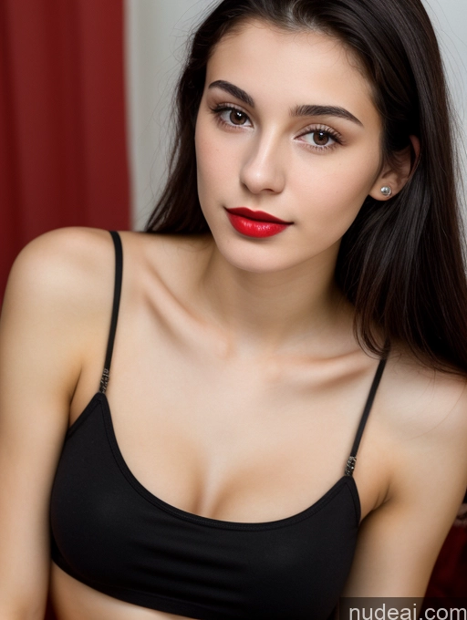 related ai porn images free for Small Tits Beautiful Lipstick Skinny 18 Black Hair Straight Russian Close-up View Tank Top