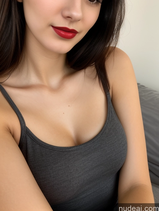 related ai porn images free for Small Tits Beautiful Lipstick Skinny 18 Black Hair Straight Russian Close-up View Tank Top