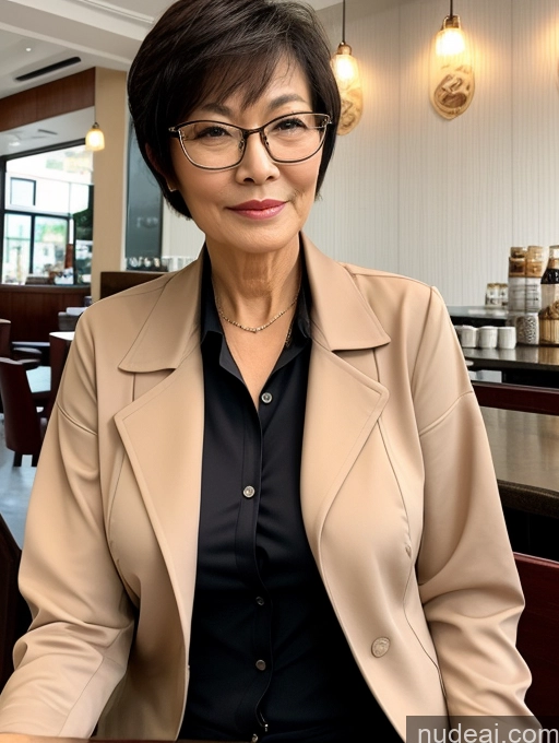 related ai porn images free for Milf Perfect Boobs Beautiful Glasses Perfect Body Short Hair 70s Chinese Cafe Blouse Bra Casual Jacket Professor Suit Cleavage Detailed Sexy Face