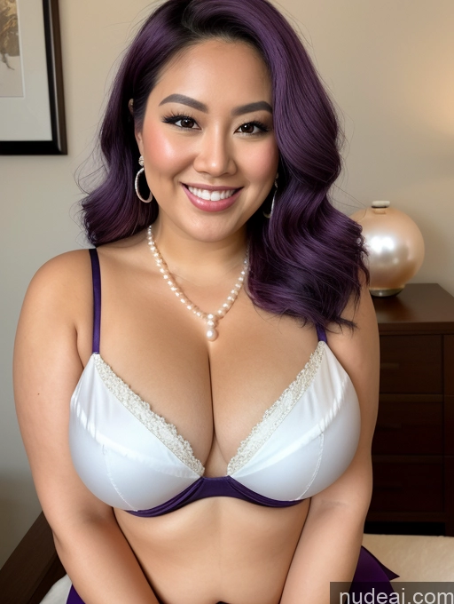 related ai porn images free for Model Busty Filipina Fat Chubby Thick Bows Happy Cleavage Jewelry Pearl Jewelry 30s Close-up View Purple Hair