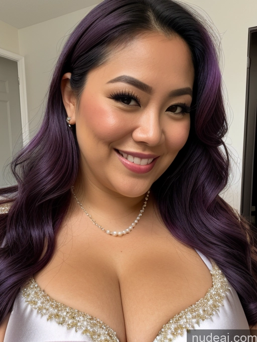 related ai porn images free for Model Busty Filipina Fat Chubby Thick Bows Happy Cleavage Jewelry Pearl Jewelry 30s Close-up View Purple Hair