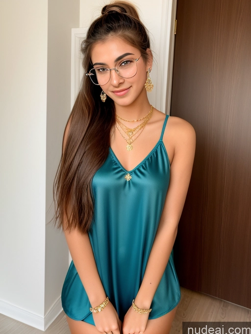 ai nude image of there is a woman in a blue dress posing for a picture pics of Sorority Beautiful 18 Ponytail Diamond Jewelry Gold Jewelry Jewelry Thin Round Glasses Tunic