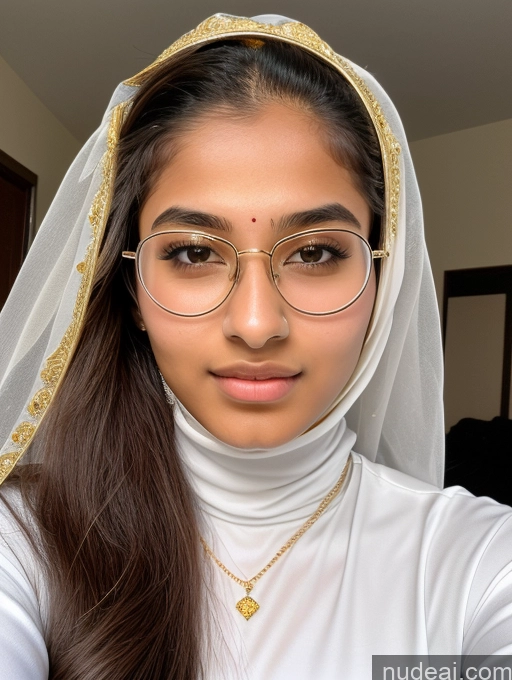 ai nude image of arafed woman wearing a veil and glasses with a gold necklace pics of Sorority Beautiful 18 Ponytail Indian Diamond Jewelry Gold Jewelry Jewelry Thin Round Glasses Niqab