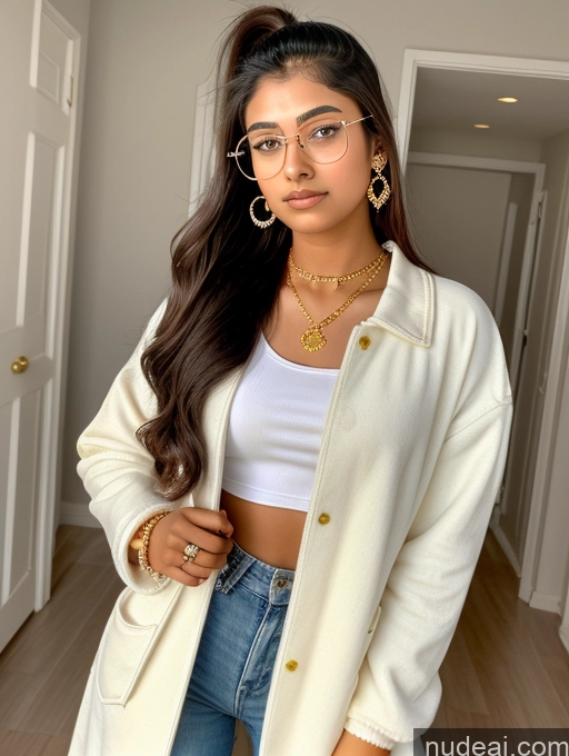 related ai porn images free for Sorority Beautiful 18 Ponytail Indian Diamond Jewelry Gold Jewelry Jewelry Thin Round Glasses Oversized Clothing Jacket