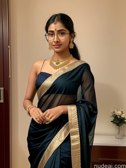 ai nude image of a close up of a woman in a sari posing for a picture pics of Sorority Beautiful 18 Ponytail Diamond Jewelry Gold Jewelry Jewelry Indian Goth Thin Round Glasses Sari