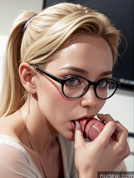 related ai porn images free for Blonde Simple Ponytail Glasses Chubby Blowjob Side View Secretary Two Dress Stylish Office Woman 50s